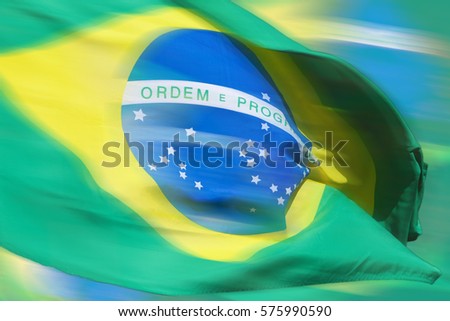 Waving brazilian flag for background
