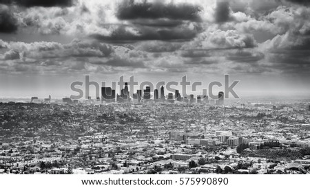 Epic View of Los Angeles, Black and White