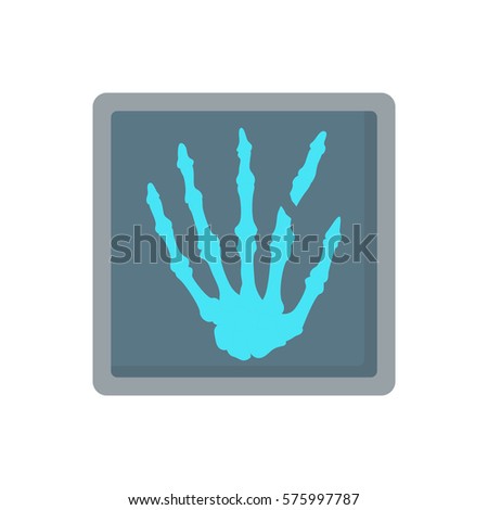 finger hand broken bone x-ray flat icon
