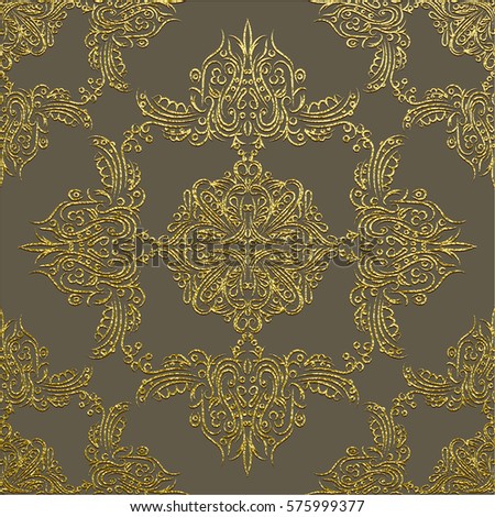 Decorative mandala. Golden Vector illustration. Ornate line art element. Gold ornamental floral pattern for wedding invitations, greeting cards.
