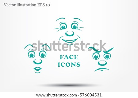 face icon vector EPS 10, abstract sign portrait  flat design,  illustration modern isolated badge for website or app - stock info graphics.