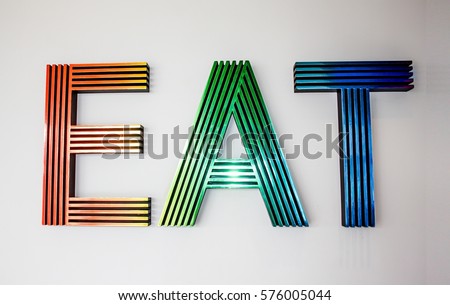 Eat sign at Restaurant Diner Bed and Breakfast Hotel for Breakfast Lunch Brunch Dinner