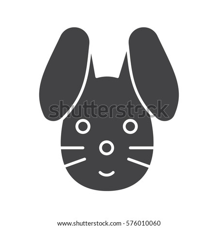 Easter bunny glyph icon. Rabbit silhouette symbol. Negative space. Vector isolated illustration