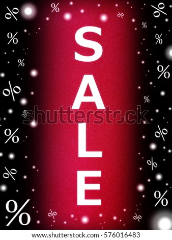 beautiful white highlights on a red background with a black border and the inscription "sale" %