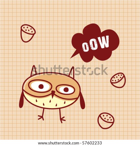 cute owl doodle tag