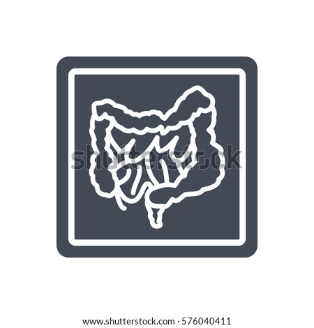 intestine disease x-ray silhouette icon