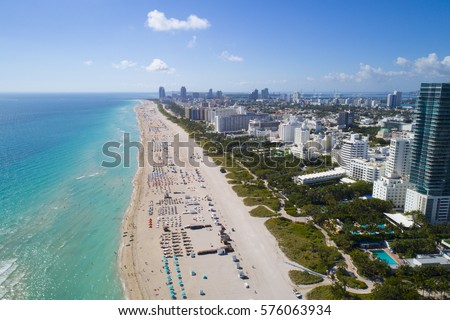 Aerial image of tropical paradise Miami Beach