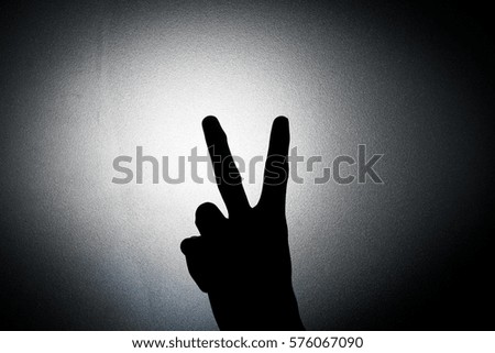 hand shadows on Frosted glass - concept background