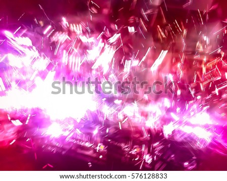 Abstract futuristic light painting. Colorful long exposure on dark and blur background