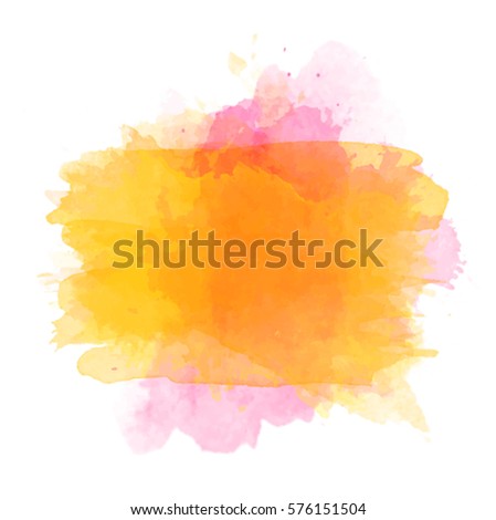 Orange watercolor splash vector