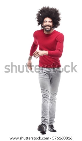 Afro man standing full body fashion