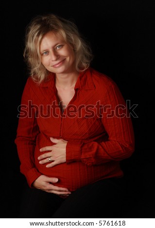 portrait of a pregnant blond woman