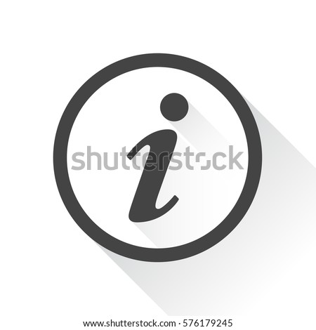Information Icon vector illustration in flat style isolated on white background with long shadow. Speech symbol for web site design, logo, app, ui. Royalty-Free Stock Photo #576179245