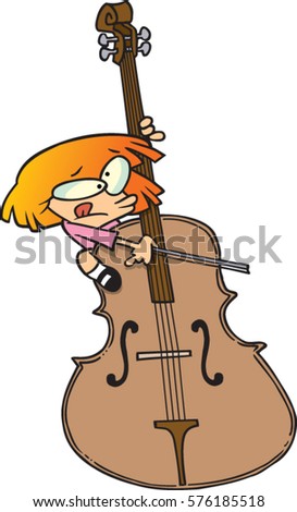 cartoon girl playing the cello