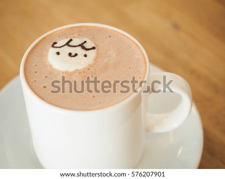 hot cocoa and milk foam, hot coffee and milk foam.