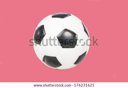 Football ball white and black soccer ball in isolated background. Soccerball Realistic soccer ball isolated on white background with clipping path. Colorful background.