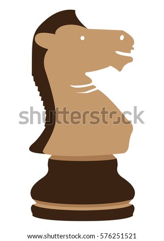 Isolated knight piece on a white background, Vector illustration