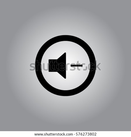 Media player button volume down vector icon Royalty-Free Stock Photo #576273802