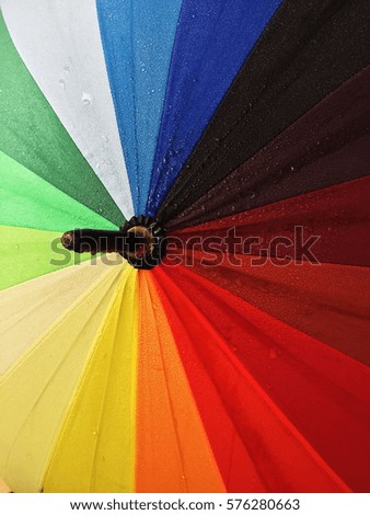 colorful umbrella in focus