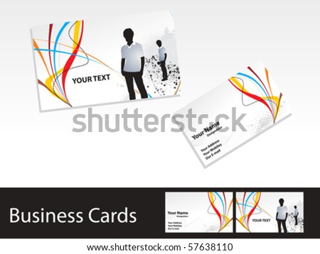 abstract business cards with rainbow colors vector illustration