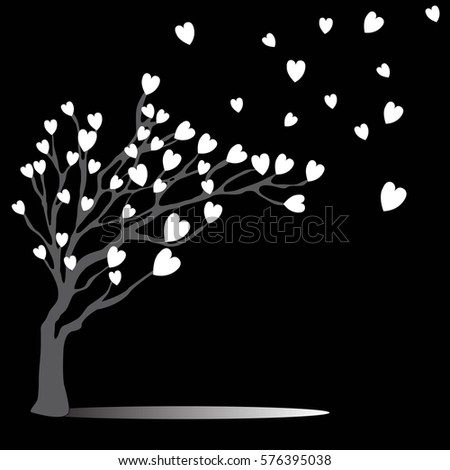 Valentine tree, love, leaf from hearts
