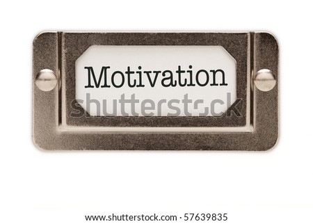Motivation File Drawer Label Isolated on a White Background.