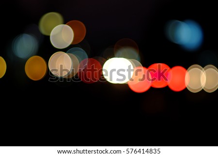 Real bokeh from blurry road lights in thailand.