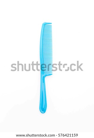 blue comb on white background