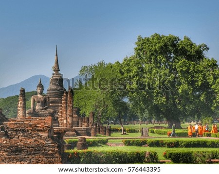 The Buddha and the monks