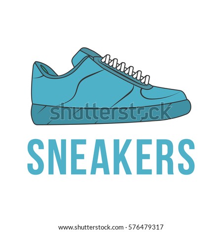 Icon sneakers. Vector isolated image of the shoe. The concept of street art. It can be used as prints, posters, printed materials, videos, mobile apps, web sites and print projects.