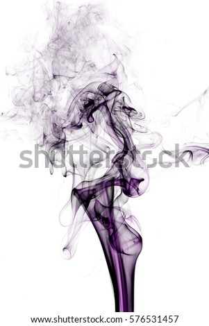 Violet smoke on white background.