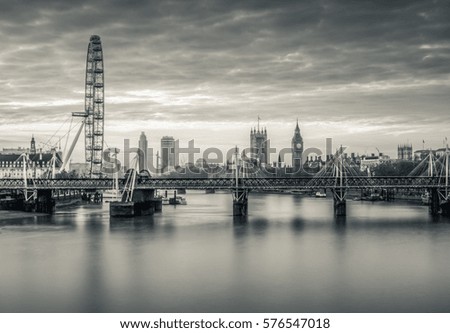 London skyline on a winter morning