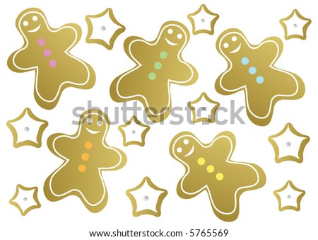 Gingerbread and star shaped cookies