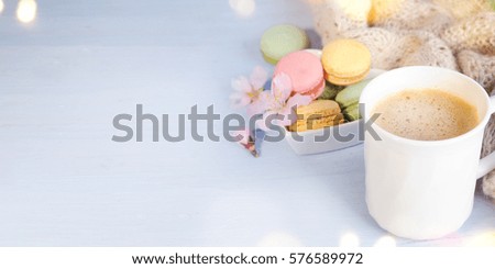 French macaroons, Spring background, Present for Mothers Day, 8 March, Teacher Day, Valentines Day, Birthday