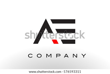 AE Logo.  Letter Design Vector with Red and Black Colors. Royalty-Free Stock Photo #576593311