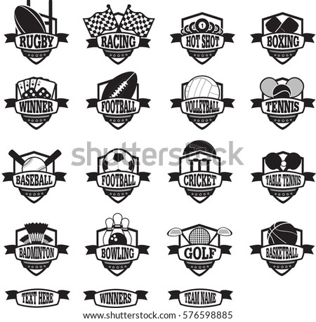 vector editable clip-art badges or logos  for sports teams