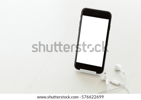 communication phone mobile white screen on desk