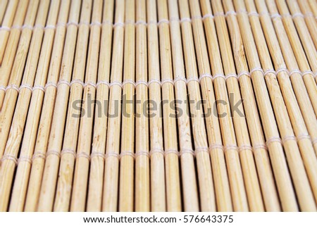 Wooden bamboo texture, sushi mat texture. Empty bamboo sushi mat background pattern japanese an chinese life style tradition