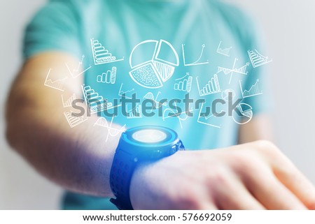 Concept view of business icon going out a technology watch