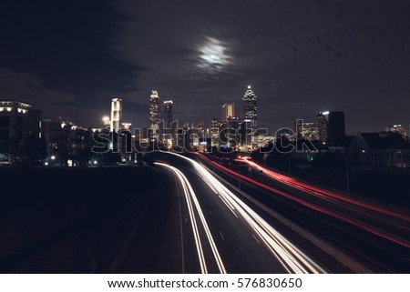 Atlanta night city skyline, Georgia, USA