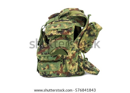 Military vest isolated on white background