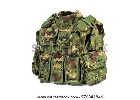 Military vest isolated on white background