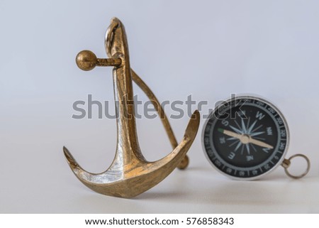 Anchor compass isolated on white background