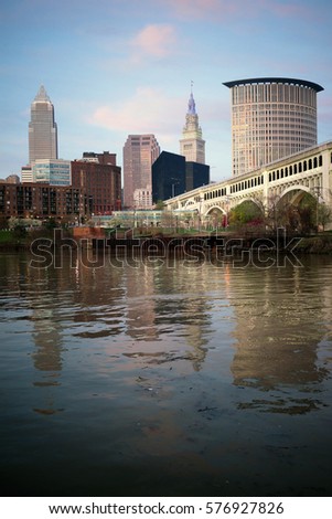 Spectacular color on the river downtown in Ohio