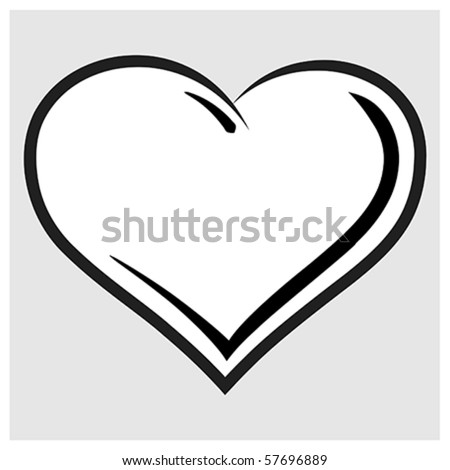 black and white heart vector