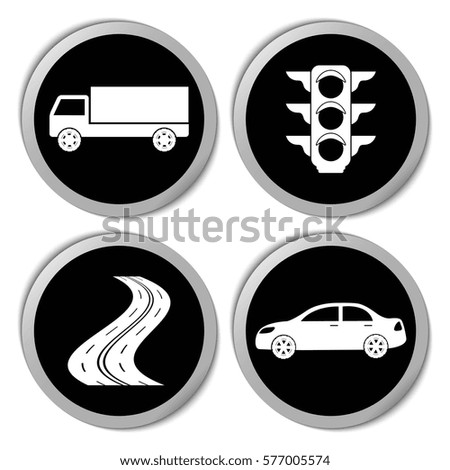 Transportation icons - vector stickers  set
