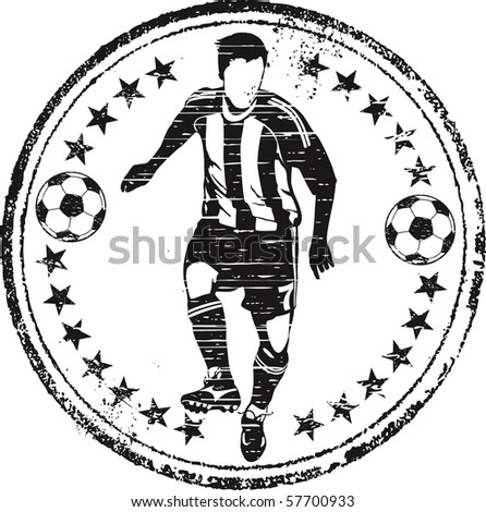 Soccer player stamp