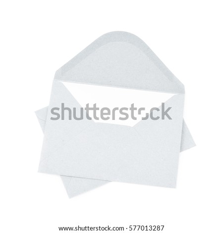 White paper envelope isolated over the white background
