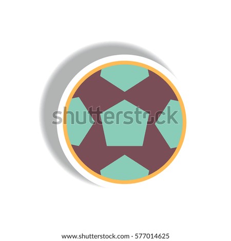stylish icon in paper sticker style soccer ball