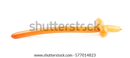 Sword made of modelling balloon isolated over the white background